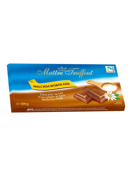 Maître Truffout Milchschokolade 100g – zartschmelzende Vollmilchschokolade