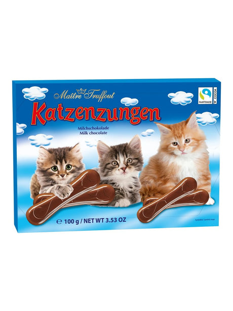 Maître Truffout Milchschokolade Katzenzungen 100g – Chocolate Cat Tongues