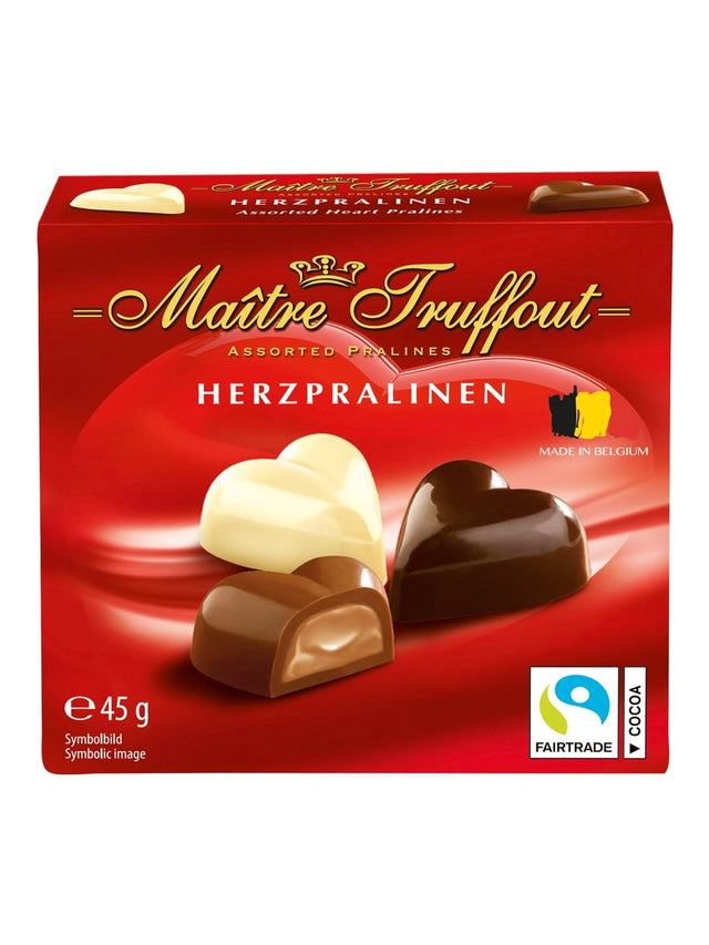 Maître Truffout Mini Belgische Herzpralinen 45g – belgische Pralinen Herzform