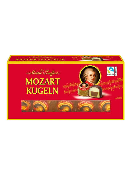 Maître Truffout Mozartkugeln 200g – Marzipan Pralinen mit Pistazien