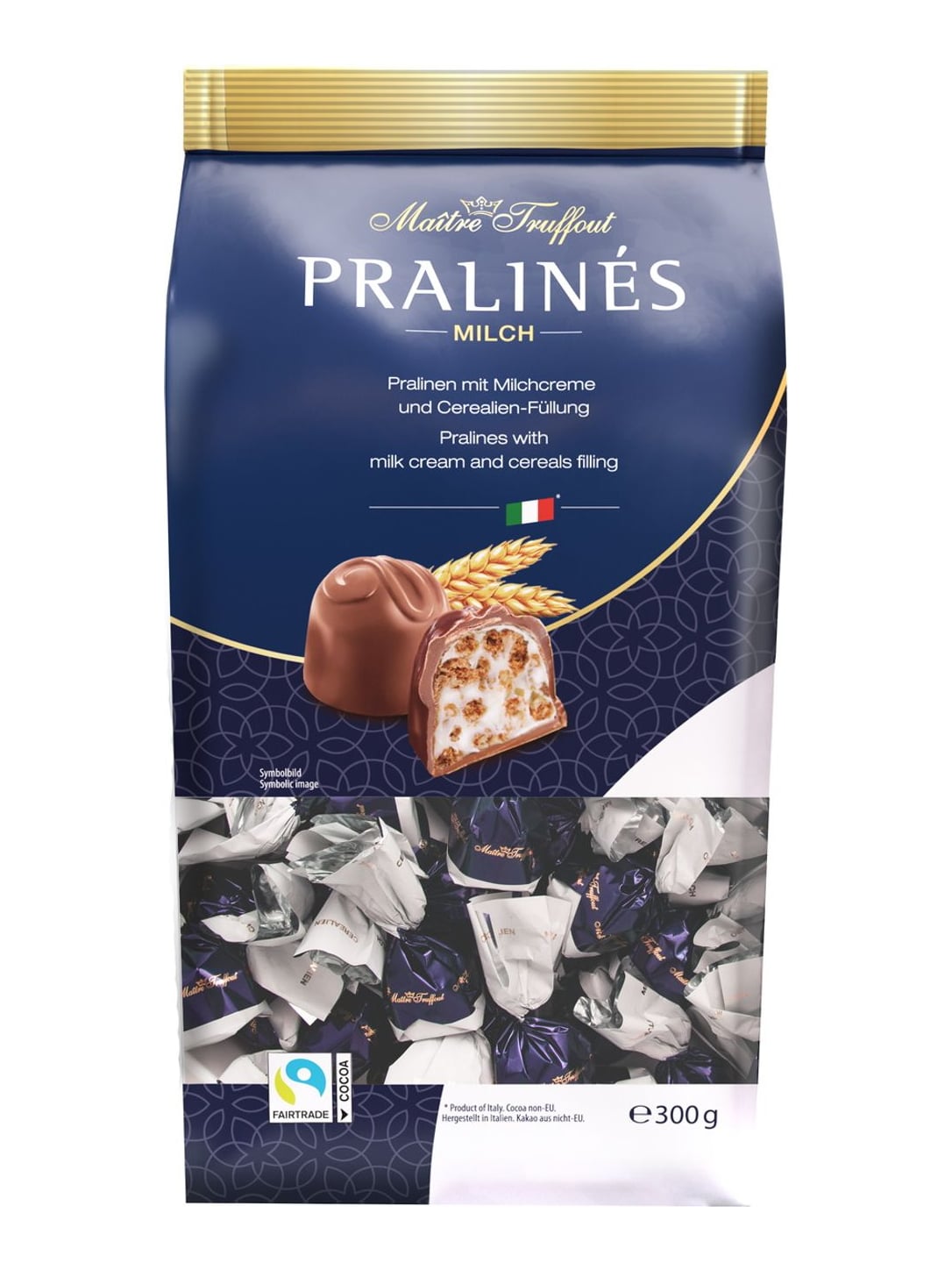 Maître Truffout Pralinen Milchschokolade 300g – Milchcreme & Cerealien Vollmilch Pralinen