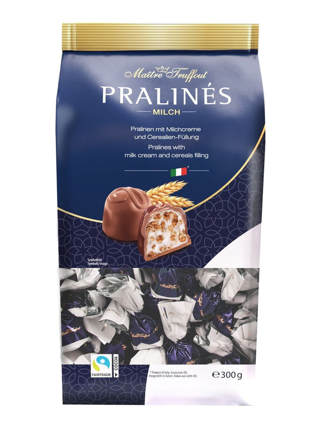 Maître Truffout Pralinen Milchschokolade 300g – Milchcreme & Cerealien Vollmilch Pralinen