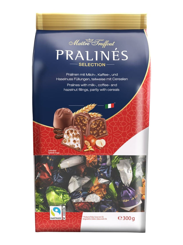 Maître Truffout Pralinenmischung 300g – Milchschokoladenpralinen mit Kaffee & Haselnuss