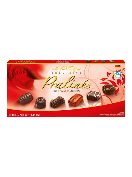 Maître Truffout Pralinenmischung Rot 400g – feine Pralinen-Auswahl im Geschenk