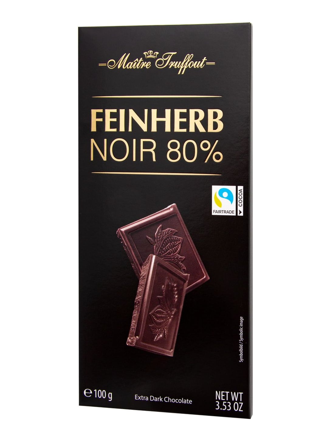 Maître Truffout Premium Extra Bitterschokolade 80% 100g – Zartbitterschokolade mit hohem Kakaoanteil