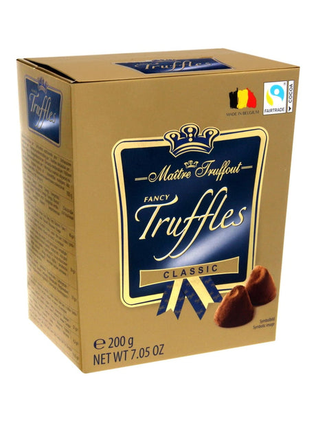 Maître Truffout Trüffelpralinen Classic 200g – belgische Fancy Gold Truffles Kakao