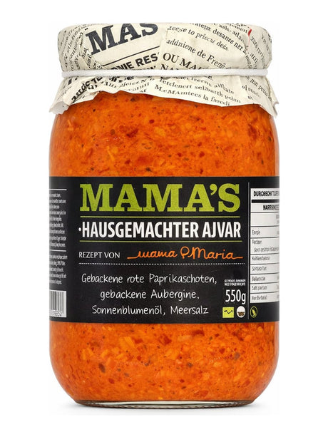 Mama's Hausgemachter Ajvar 550g – Paprikaaufstrich Paprika-Relish Nordmazedonien