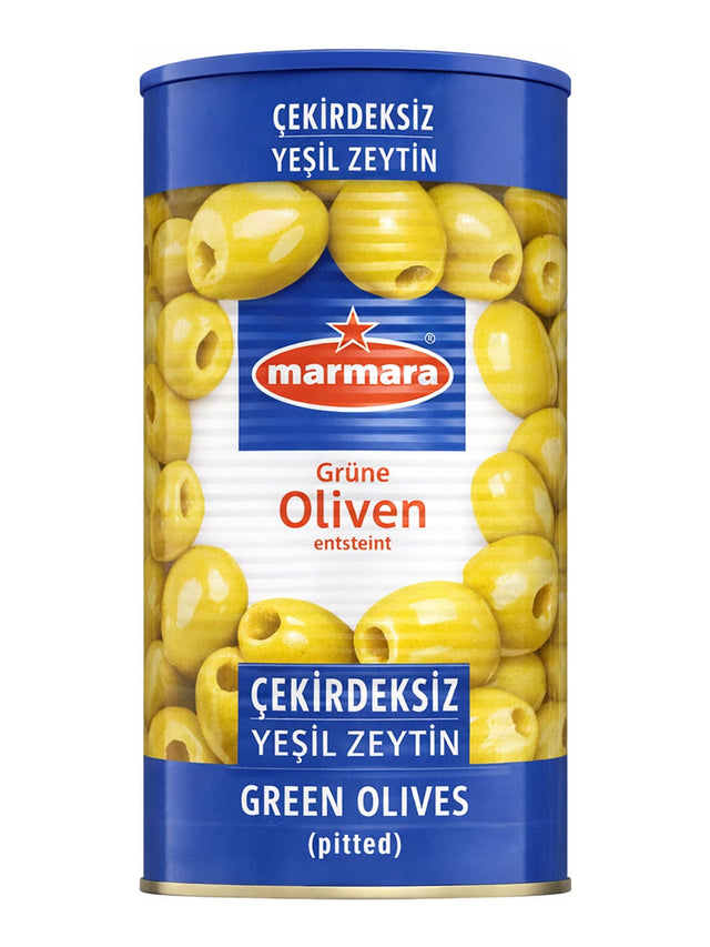 Marmara Grüne Oliven Entsteint 1250g – Çekirdeksiz Yeşil Zeytin eingelegte Oliven
