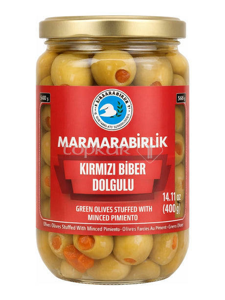 Marmarabirlik Gefüllte Grüne Oliven mit Roter Paprika