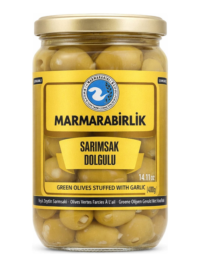 MARMARABIRLIK Sarımsak Dolgulu Yeşil Zeytin 700g – Knoblauch gefüllte grüne Oliven