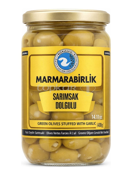 Marmarabirlik Knoblauch gefüllte grüne Oliven