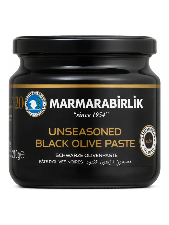 Marmarabirlik Schwarze Olivenpaste 340g – Sade Zeytin Ezmesi ungwürzte Olivenpaste