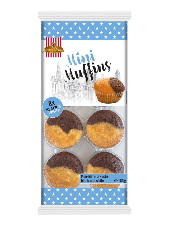 Meister Moulin Mini Muffins Black & White 180g – Marmor Mini-Muffins 8er