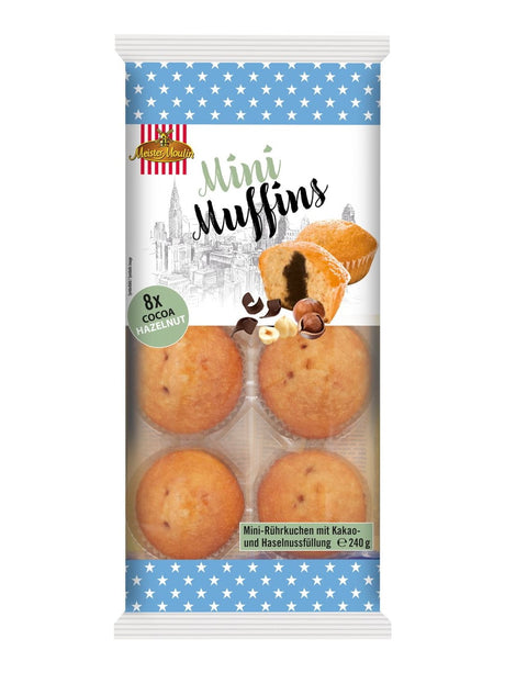Meister Moulin Mini Muffins Kakao & Haselnuss 240g – Cocoa Hazelnut Schoko-Muffins