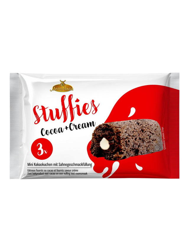 Meister Moulin Stuffies Mini Kakao-Kuchen 3x45g – Kuchenschnitten mit Sahnecreme
