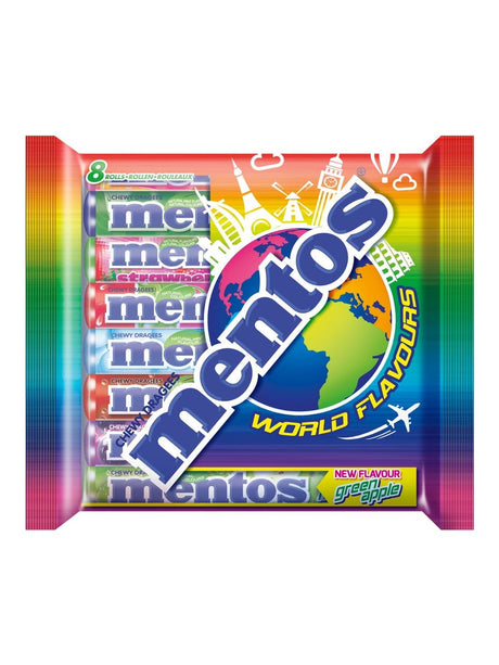 Mentos Kaubonbons World Flavours 300g – fruchtige Kaubonbons mit 8 Sorten