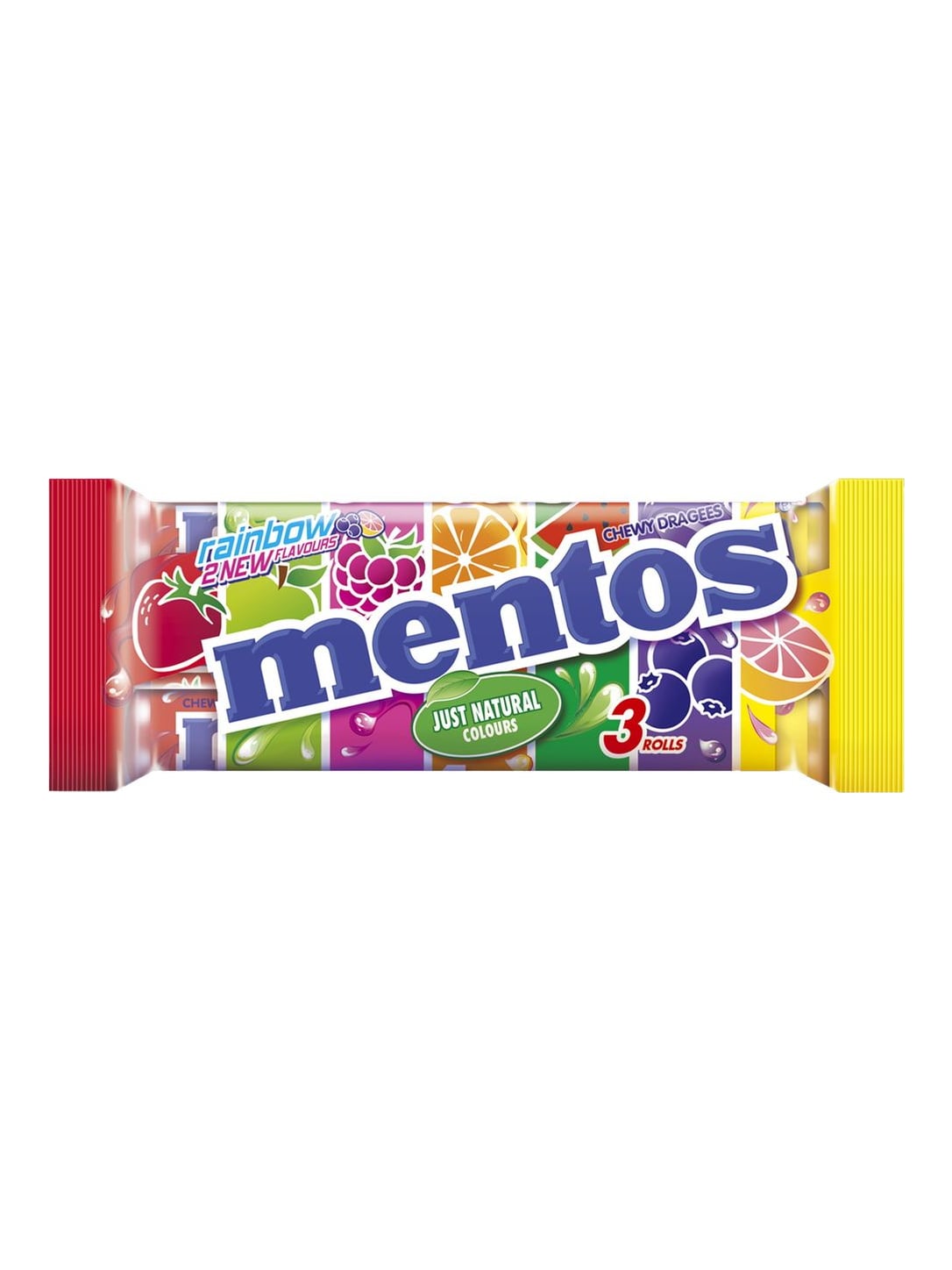 Mentos Rainbow Kaubonbons 3x37,5g – fruchtige Bonbons Multipack