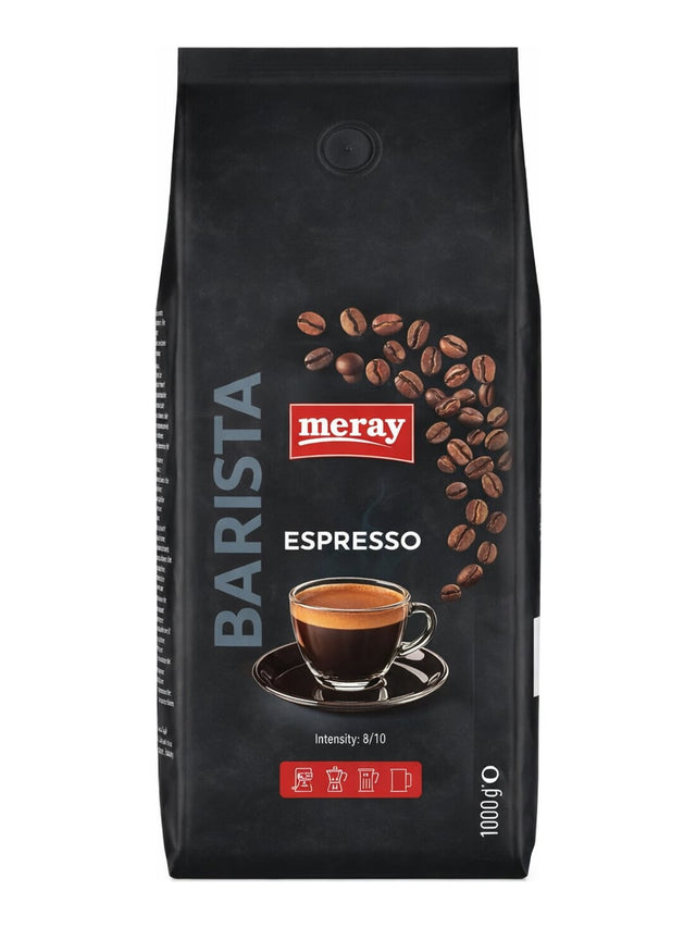 Meray Barista Espresso 1000g – Röstkaffee ganze Bohnen Intensität 8