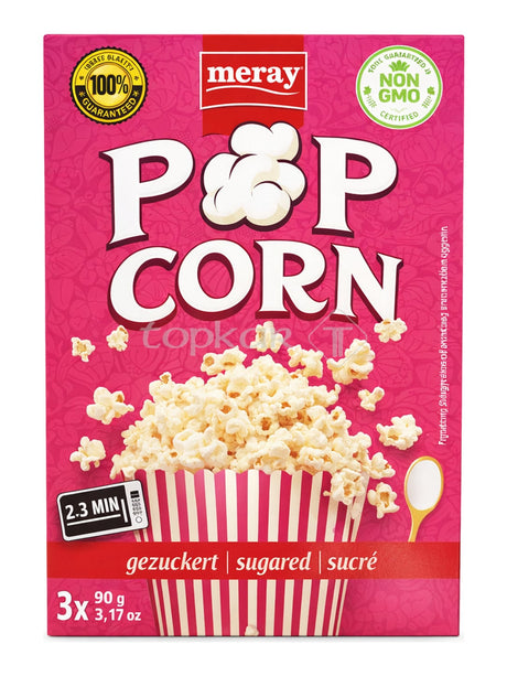 Meray Gezuckertes Popcorn 3 x 90 g – Mikrowellen-Popcorn süß şekerli mısır