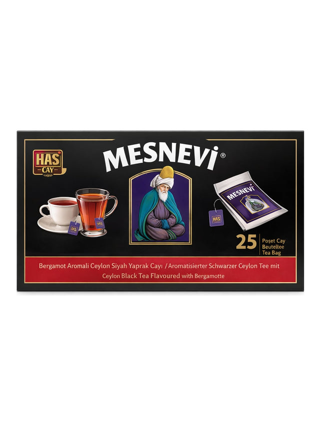 Mesnevi Bergamotte Ceylon Schwarztee 25 x 2 g – Bergamot Aromalı Ceylon Siyah Yaprak Çayı