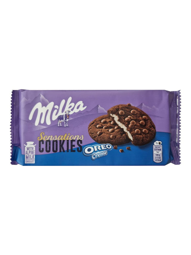 Milka Cookies Sensations Oreo Creme 156g – Schokoladenkekse mit Oreo-Füllung