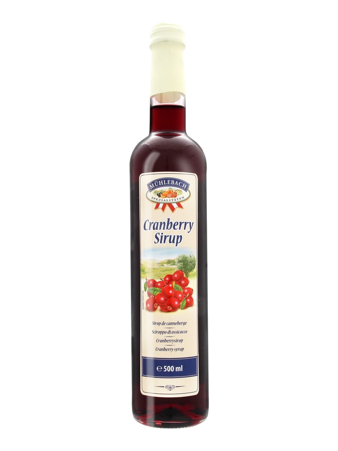 Mühlebach Cranberry Sirup 0,5 l – Cranberrysirup Fruchtsirup mit 40 % Saft