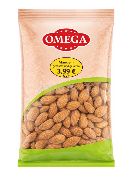 Omega Mandelkerne geröstet und gesalzen 200g – Badem geröstete Mandeln