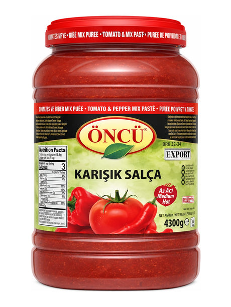 Öncü Karışık Salça 4300g – Gemischtes Paprika- und Tomatenmark Medium Hot