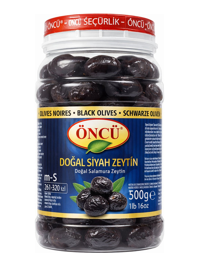 Öncü Doğal Siyah Zeytin 500g – Natürliche Schwarze Oliven in Salzlake