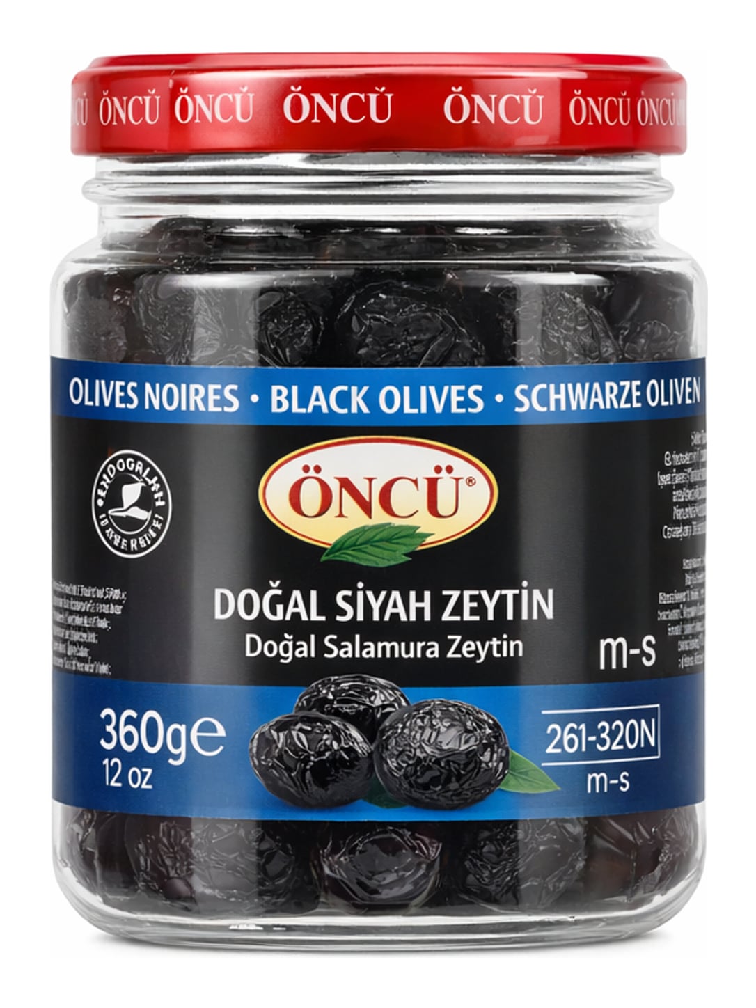 ÖNCÜ Schwarze Oliven 360g – Doğal Siyah Zeytin Salamura