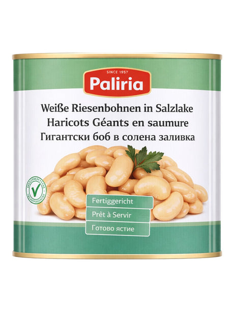 Paliria Weiße Riesenbohnen in Salzlake 2000g – Gigantes griechische Riesenbohnen Konserve