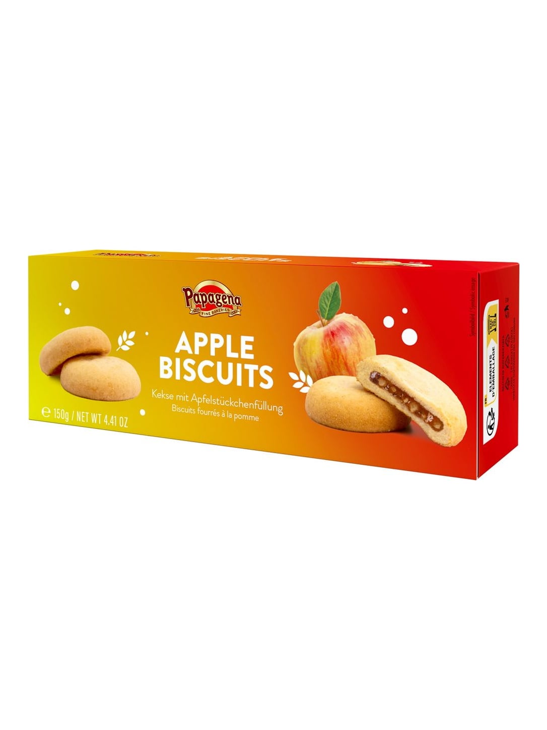 Papagena Biscuits mit Apfelfüllung 150g – Apfelkekse Mürbteiggebäck