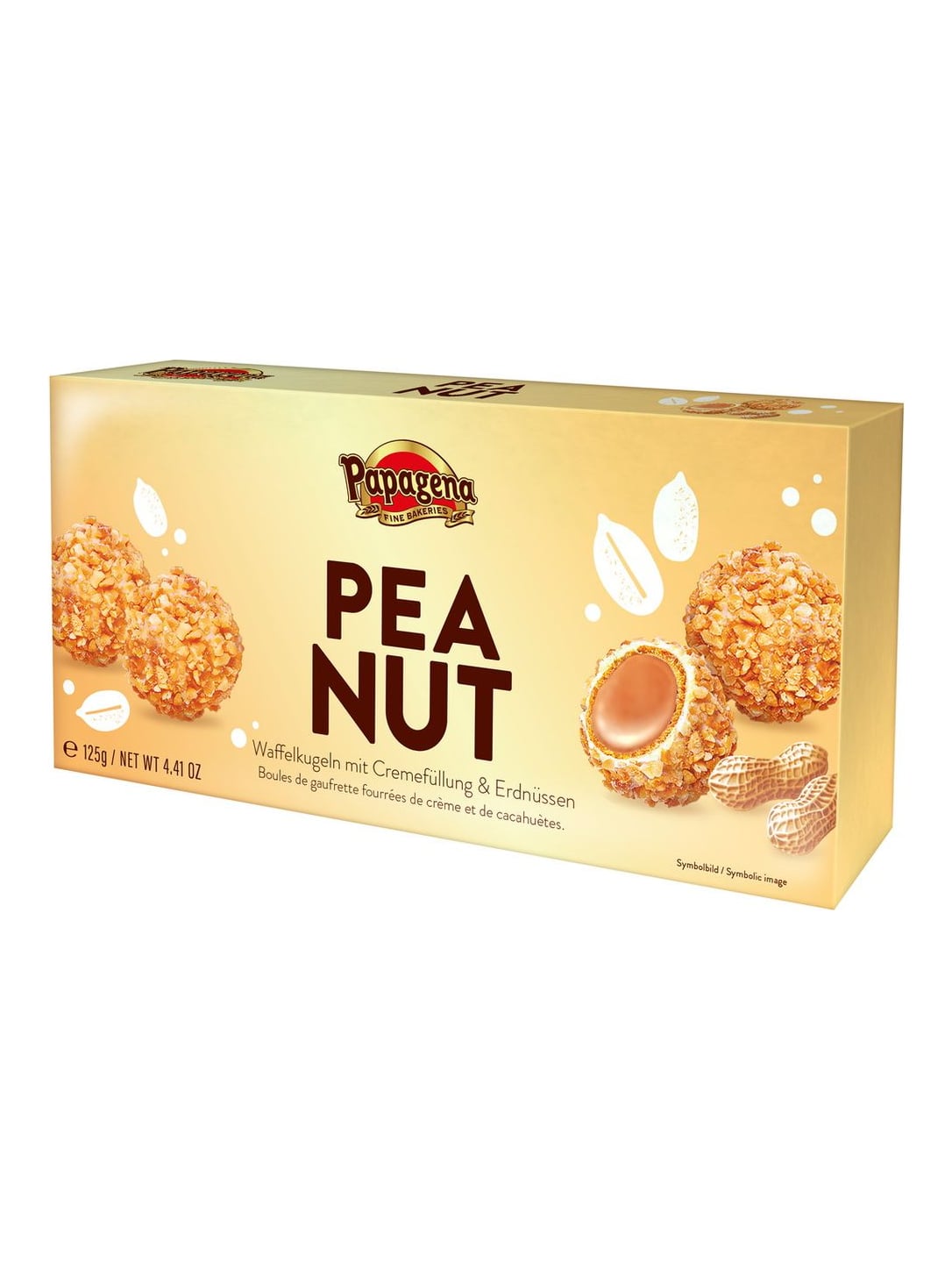 Papagena Waffelkugeln mit Erdnuss 125g – knusprige Erdnusskugeln