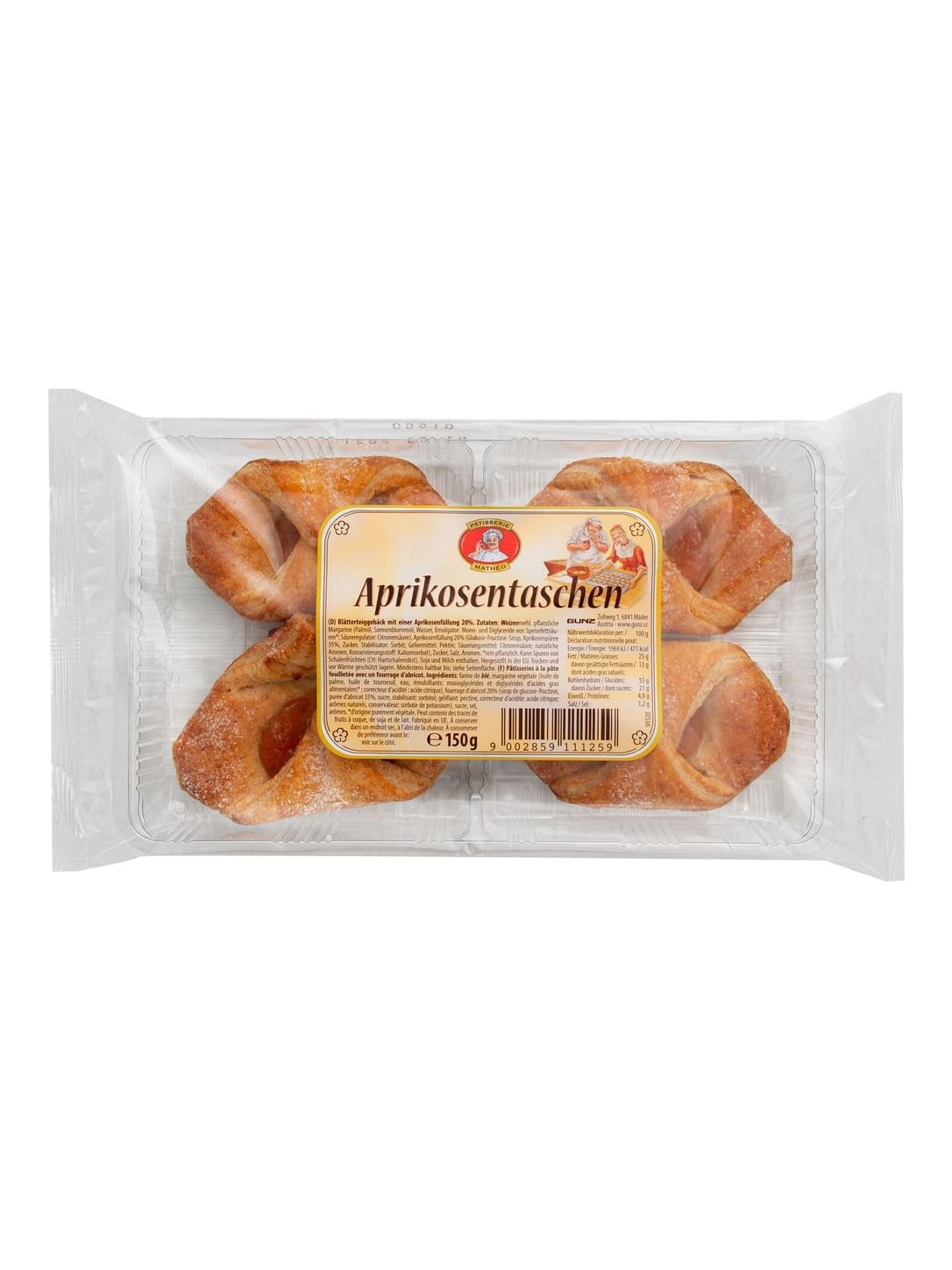 Pâtisserie Mathéo Aprikosentaschen 150g – Blätterteiggebäck mit Aprikosenfüllung