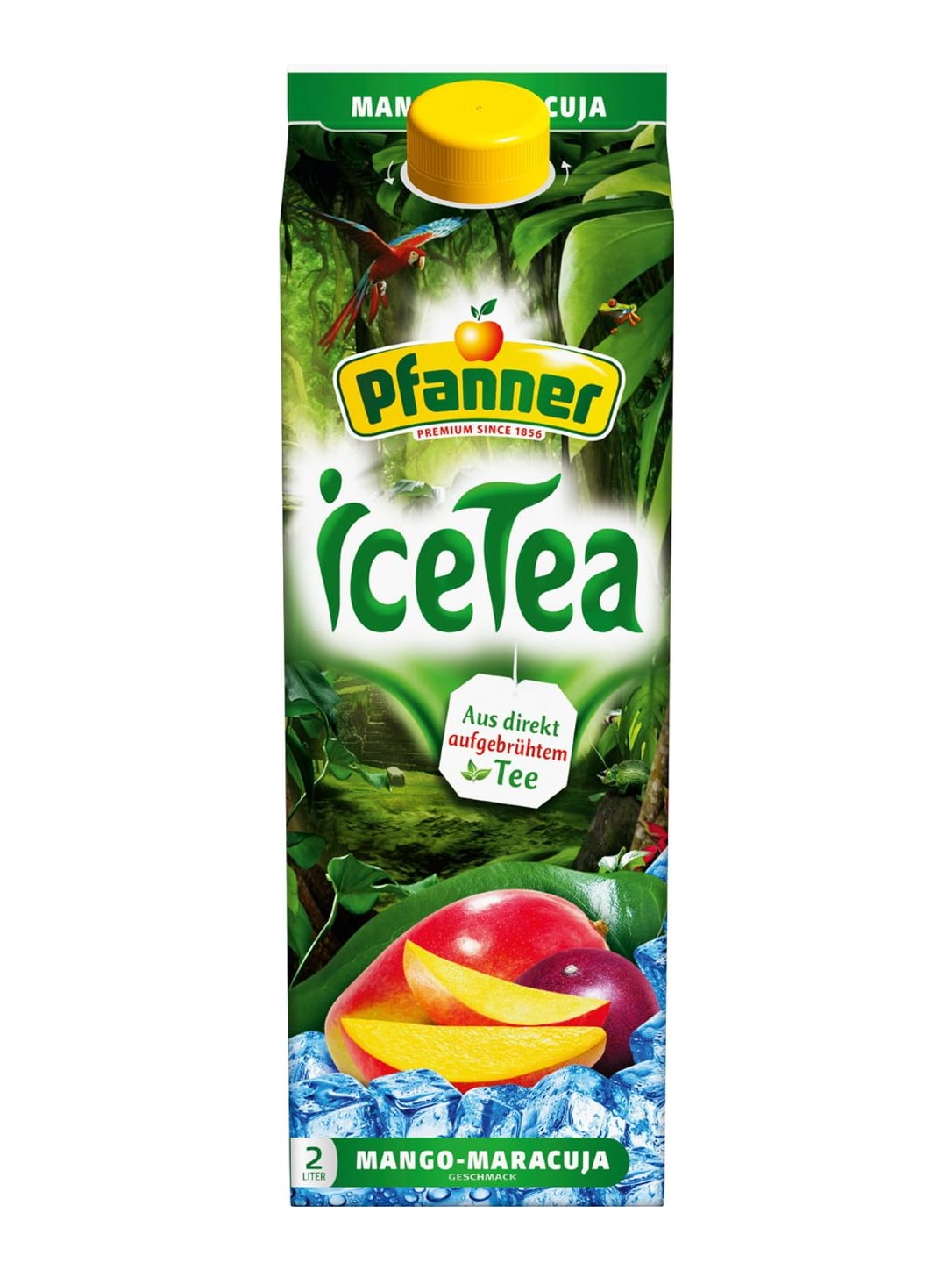 Pfanner Eistee Mango-Maracuja 2 l – Icetea schwarzer Tee mit Mango und Maracuja