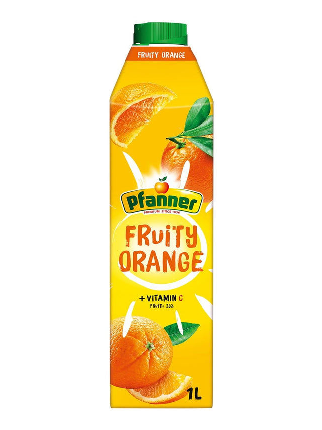 Pfanner Fruity Orange 1 l – Orangengetränk mit 25% Fruchtgehalt