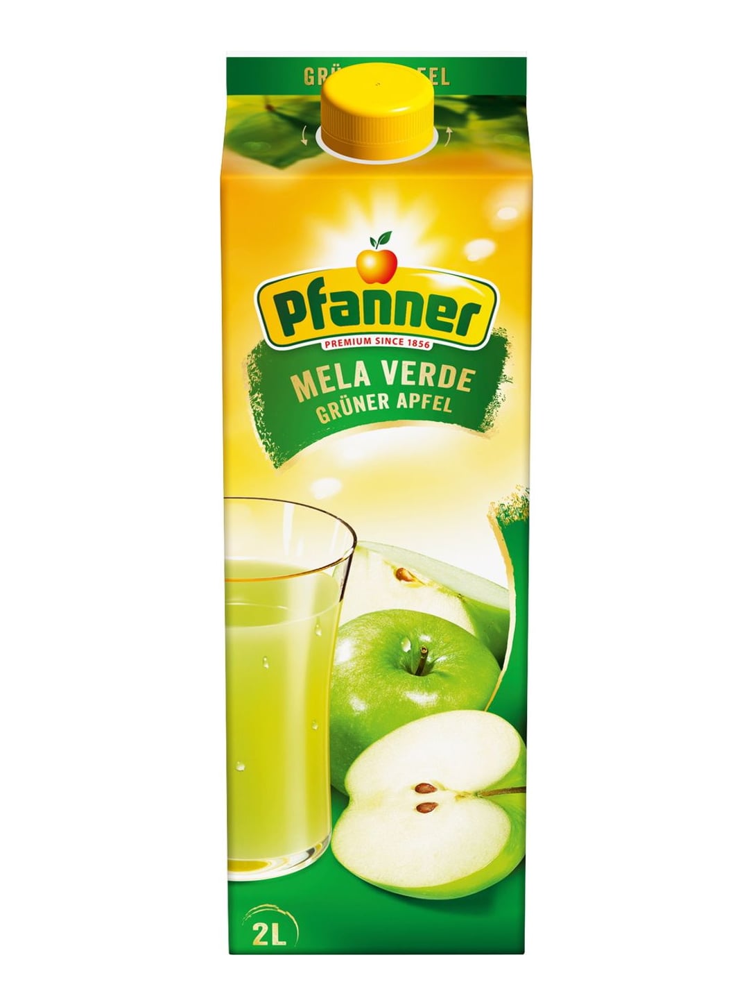 Pfanner Grüner Apfelgetränk 2 l – Fruchtgetränk grüner Apfel 40 %