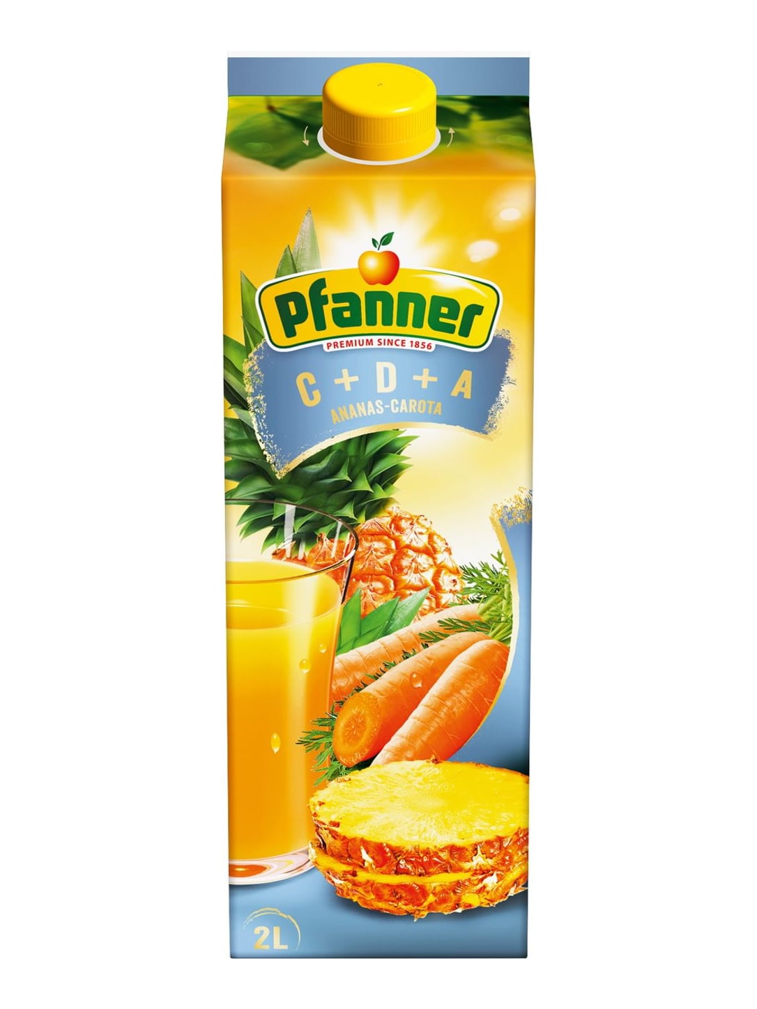 Pfanner Ananas Karotte 2 l – Mehrfruchtsaftgetränk mit Vitaminen