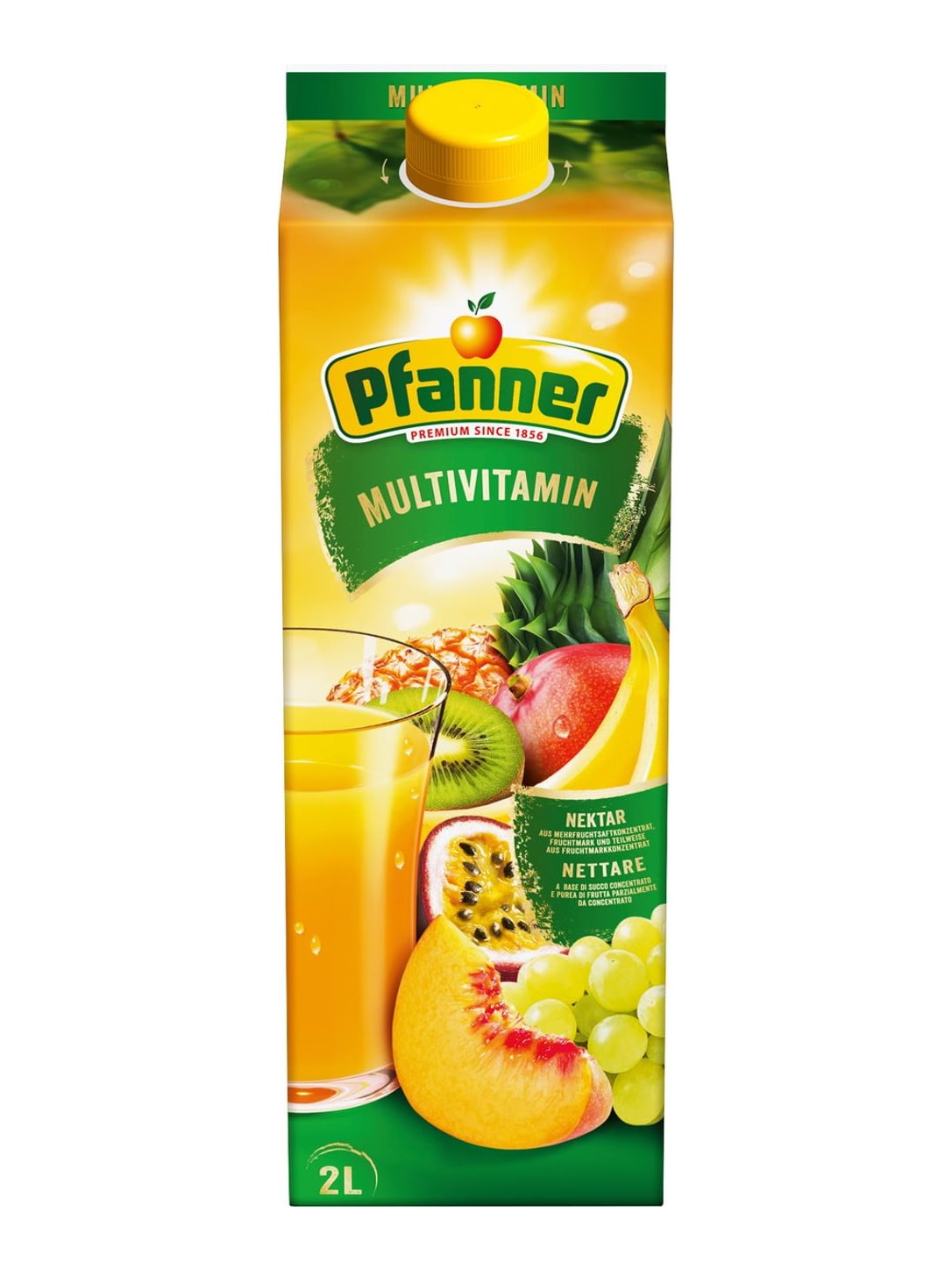 Pfanner Multivitamin Mehrfruchtnektar 2 l – Multivitamin Fruchtnektar 50%