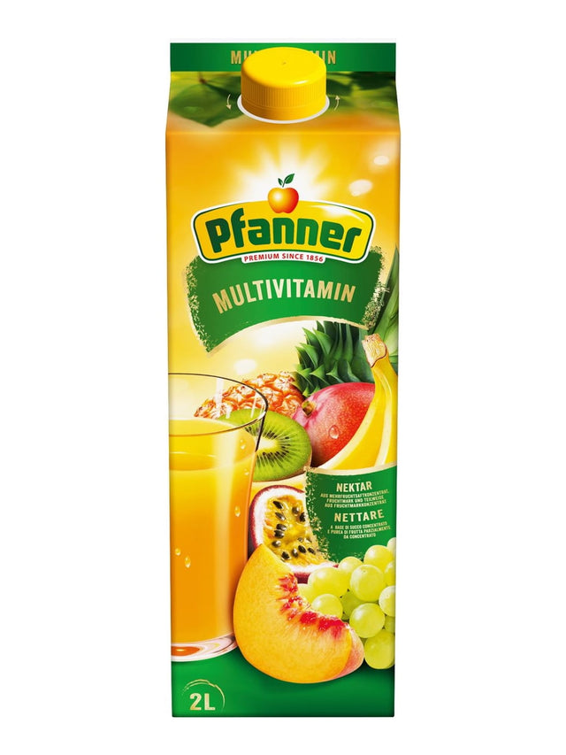 Pfanner Multivitamin Mehrfruchtnektar 2 l – Multivitamin Fruchtnektar 50%