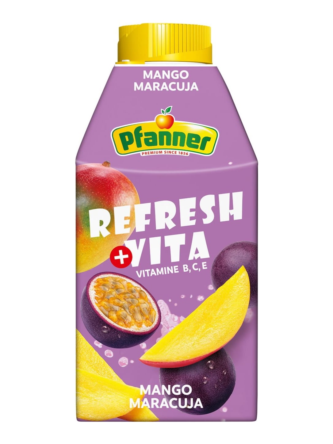 Pfanner Refresh Vita Mango-Maracuja 0,5 l – Mehrfruchtsaftgetränk mit Vitaminen