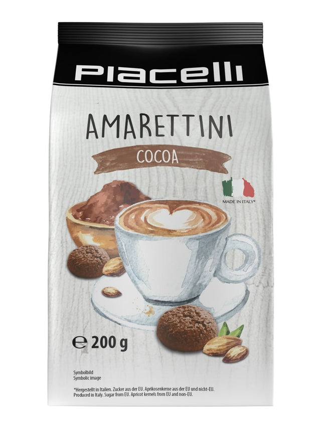 Piacelli Amarettini Kakao 200g – italienisches Mandelgebäck mit Kakao