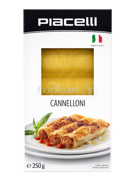 Piacelli Cannelloni 250g – italienische Pasta zum Füllen aus Hartweizengrieß