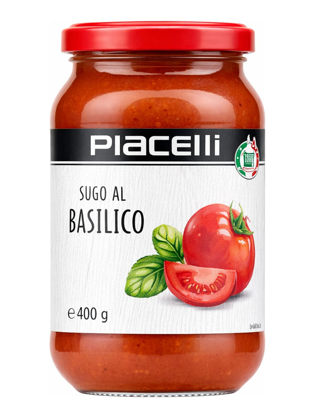 Piacelli Sugo al Basilico 400 g – Tomatensauce mit Basilikum aus Italien