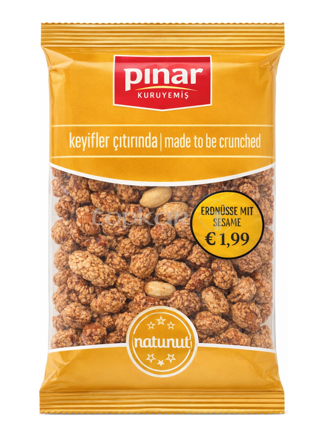 Pınar Kuruyemiş Erdnüsse mit Sesam 175g – Susamlı Fıstık türkischer Snack