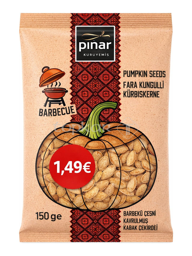 Pınar Kürbiskerne Barbecue 150g – Kavrulmuş Kabak Çekirdeği geröstete Kürbiskerne