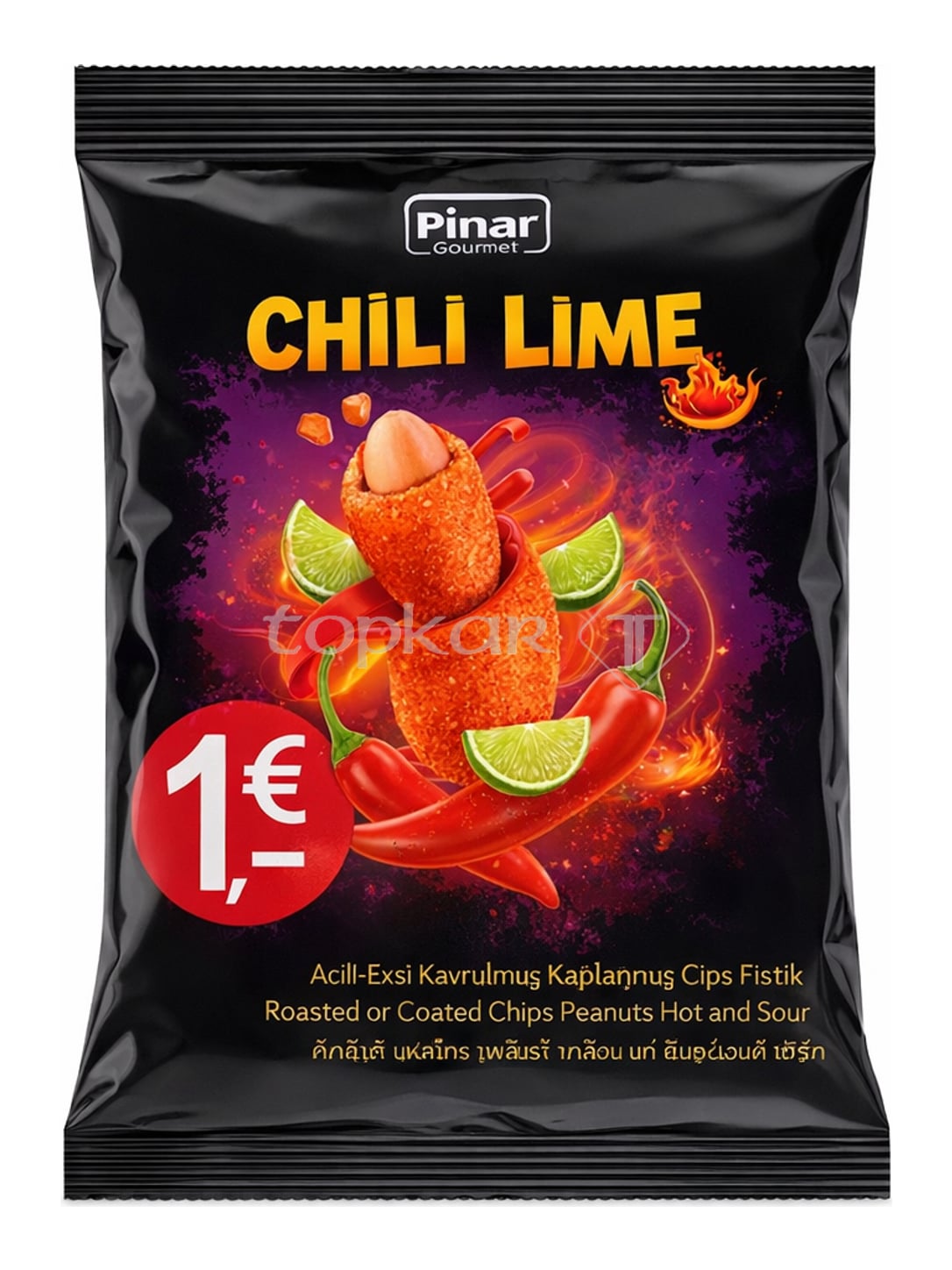 Pınar Kuruyemiş Erdnüsse Chili Limette 100g – Chili Lime Kaplamalı Cips Fıstık