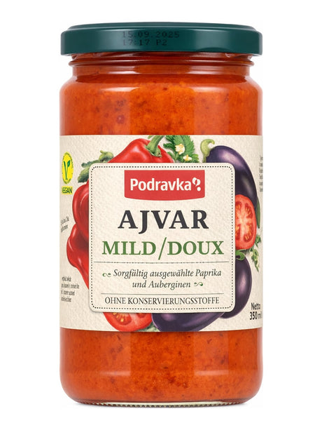 Podravka Ajvar Mild 350g – Ajvar Blagi kroatischer Paprika-Auberginen-Aufstrich