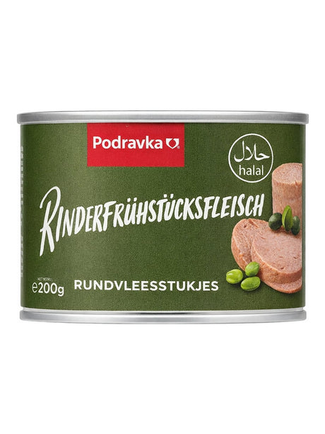 Podravka Rinderfrühstücksfleisch 200g – Halal Fleischkonserve Rind