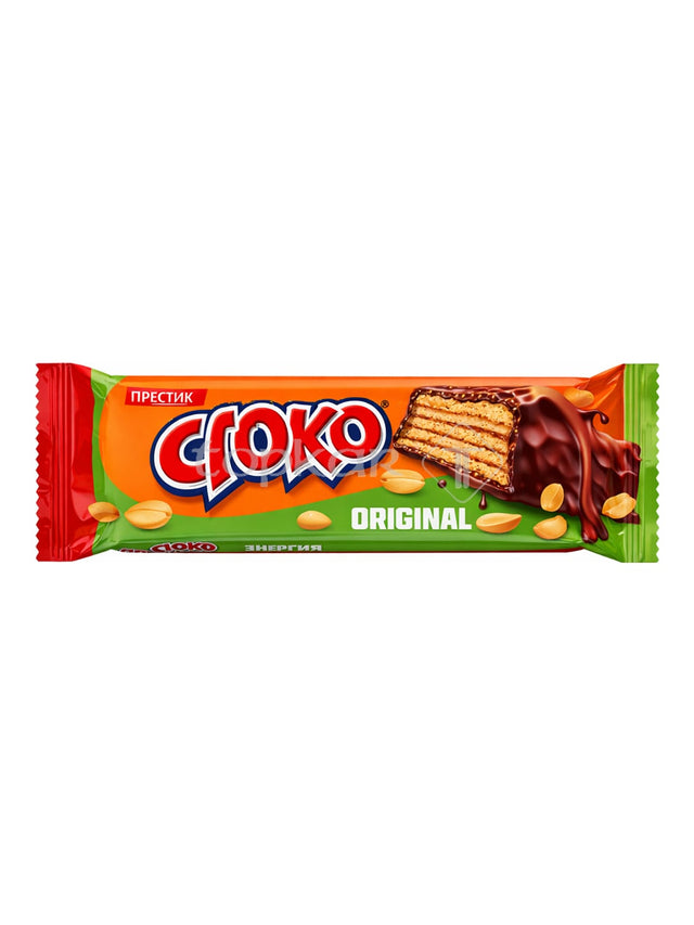 Prestige Cioko Waffelriegel 35g – Spoko Waffel mit Erdnüssen